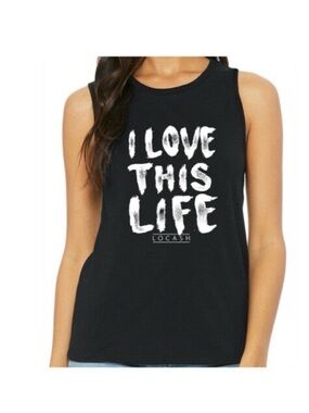 LOCASH-I LOVE THIS LIFE-Women’s Sleeveless Black Graphic Tank